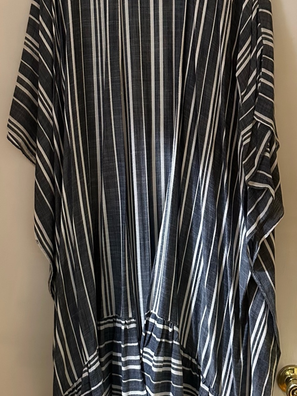 Mustard Seed Navy and White Striped Open Kimono